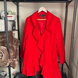Women's Red Ruffled Jacket
